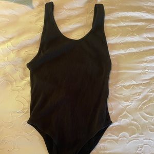 Out from Under Black ribbed bodysuit